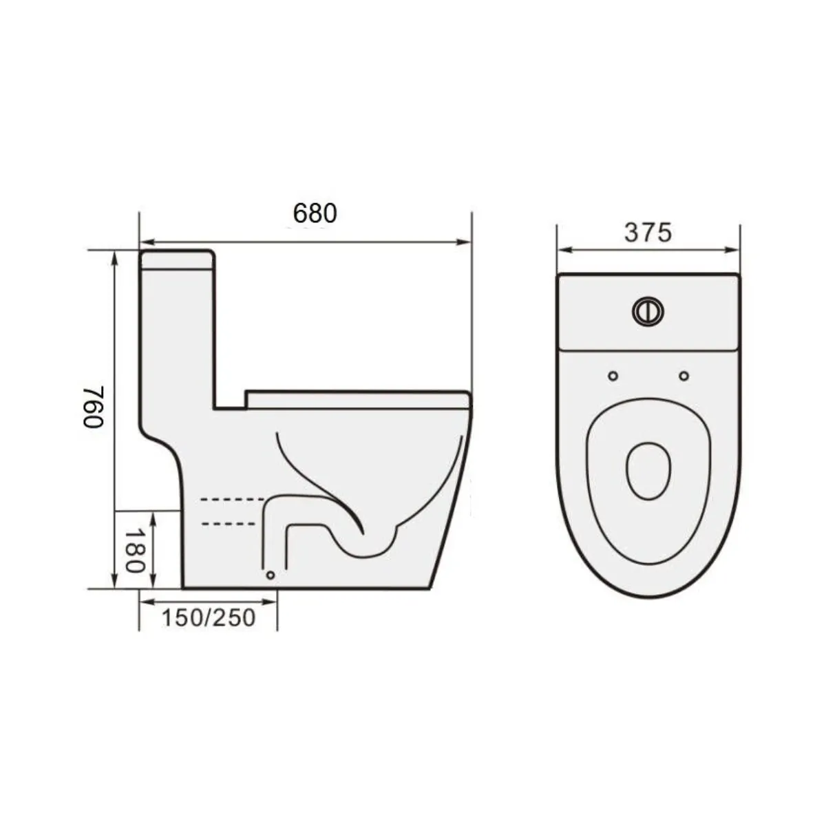 Midas 3010 Tornado Flush Toilet Bowl - view 2